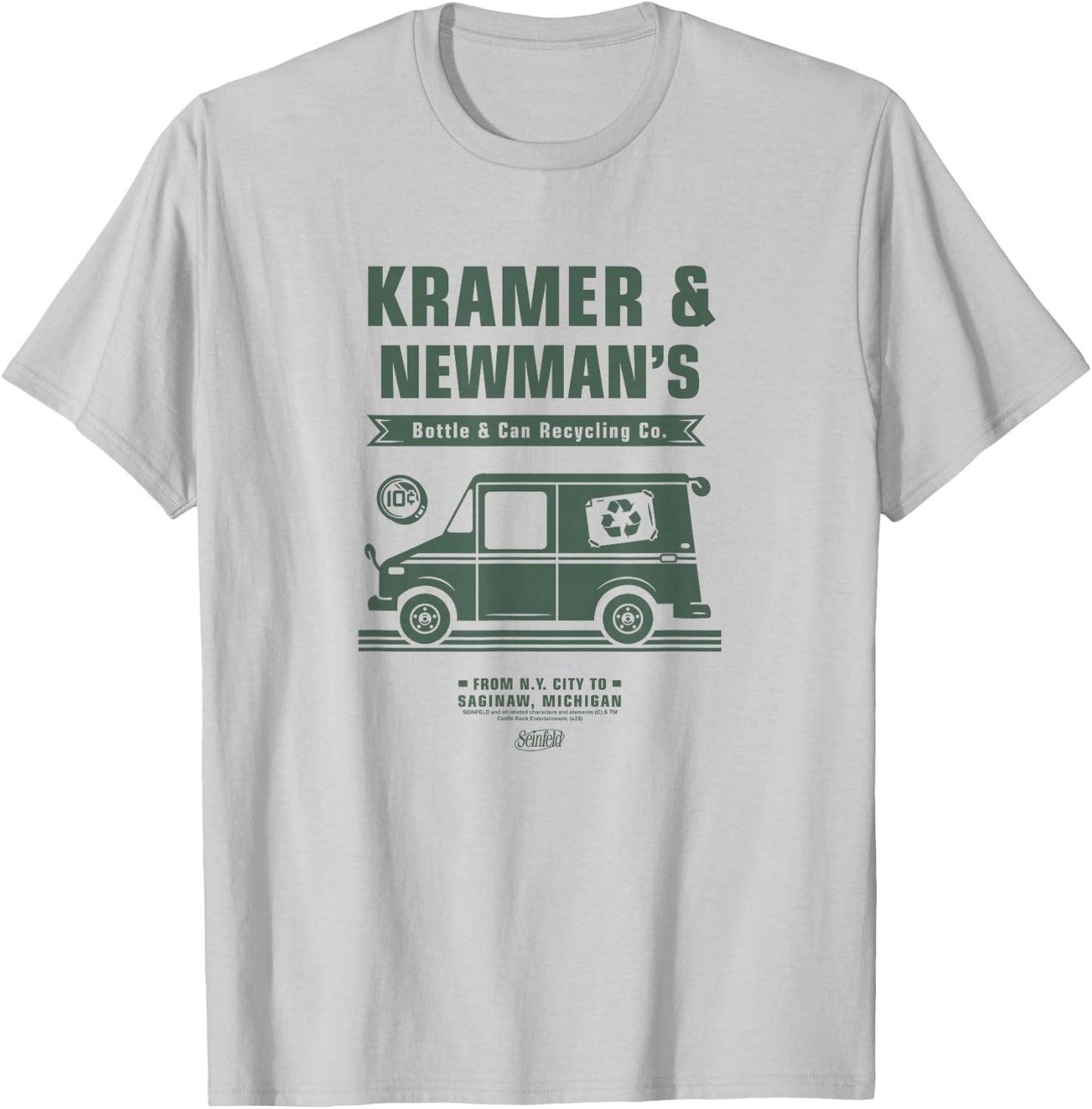 Seinfeld Kramer's & Newman's Bottle & Cap Recycling Co. T-Shirt - T-Shirt | Ash