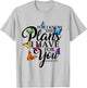 For I Know The Plans I Have For You Butterfly Art Religious T-Shirt - T-Shirt | Ash