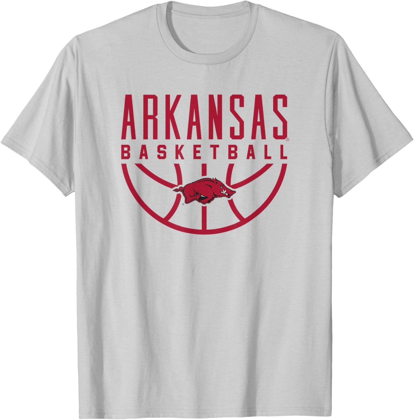 University of Arkansas Razorbacks Basketball T-Shirt - T-Shirt | Ash