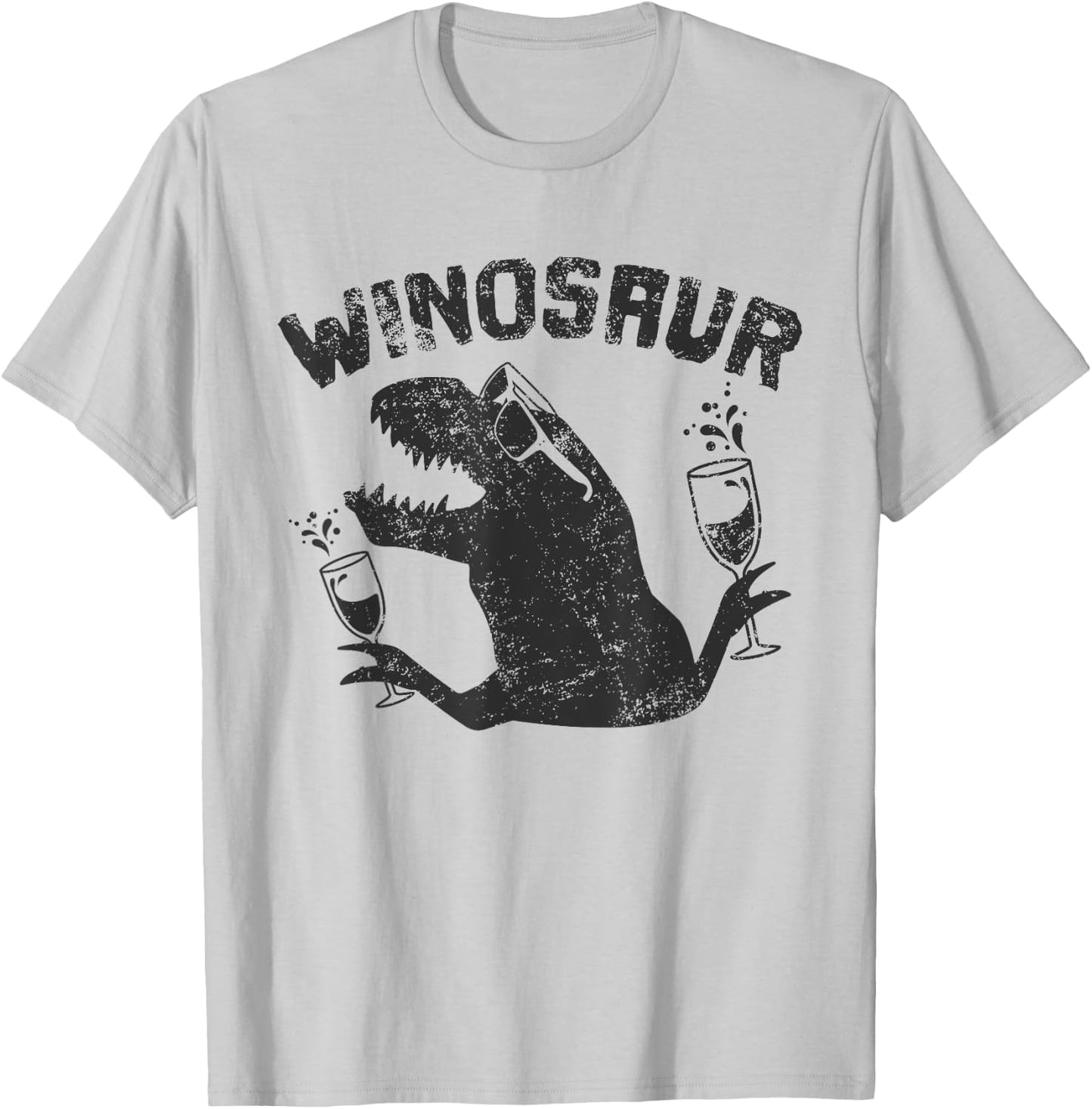 Winosaur Wino Saur Love Wine Lover Gift T-Shirt - T-Shirt | Ash
