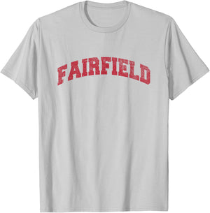 Fairfield Connecticut Classic Athletic Sports Distressed T-Shirt - T-Shirt | Ash