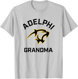 Adelphi University Panthers Arched Grandma T-Shirt - T-Shirt | Ash