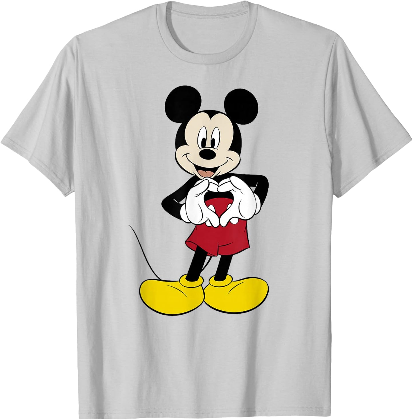 Disney Mickey And Friends Heart Hands Portrait T-Shirt - T-Shirt | Ash