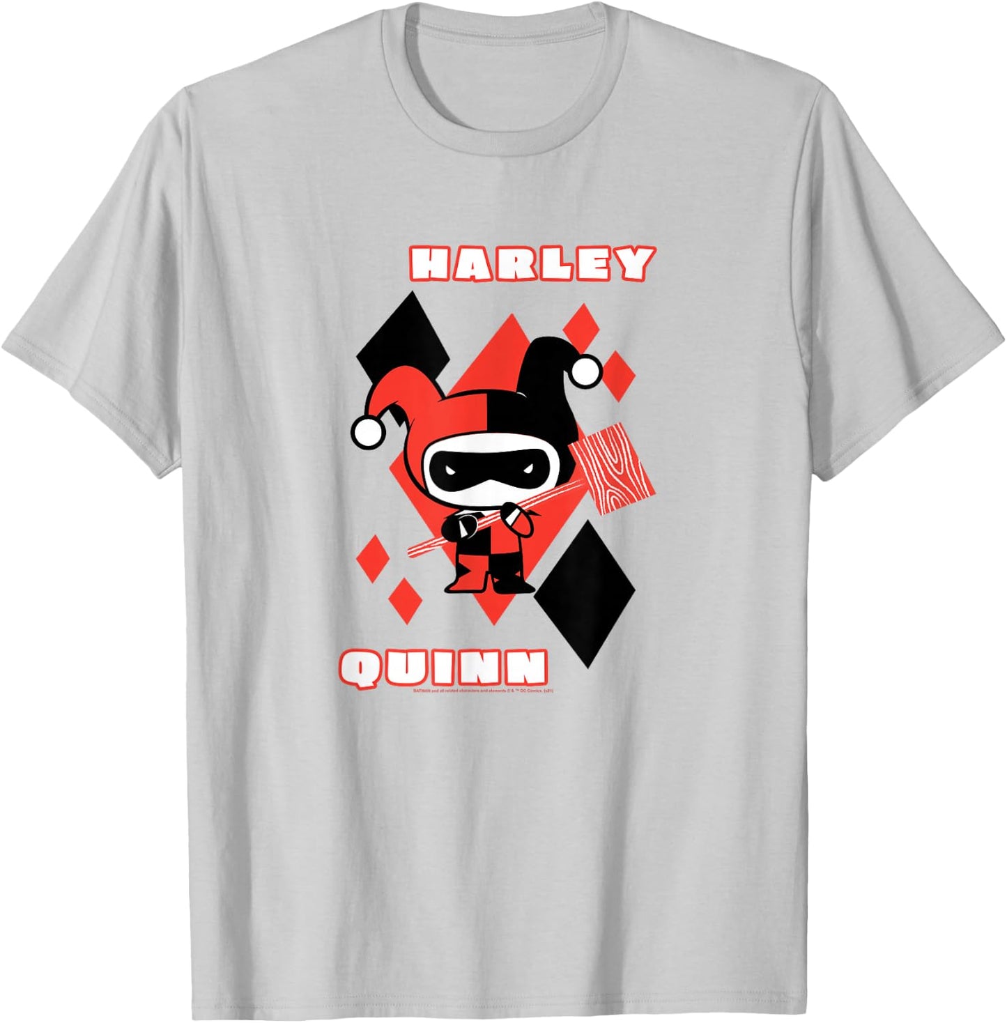 DC Comics Harley Quinn Chibi Diamond Portrait Logo T-Shirt - T-Shirt | Ash