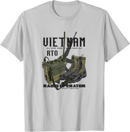 Vietnam Veteran Radio Operator T-Shirt - T-Shirt | Ash