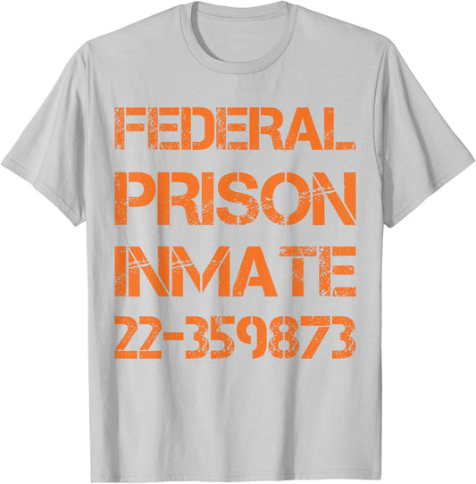 Halloween Federal Prison Jail Inmate Prisoner Costume T-Shirt - T-Shirt | Ash
