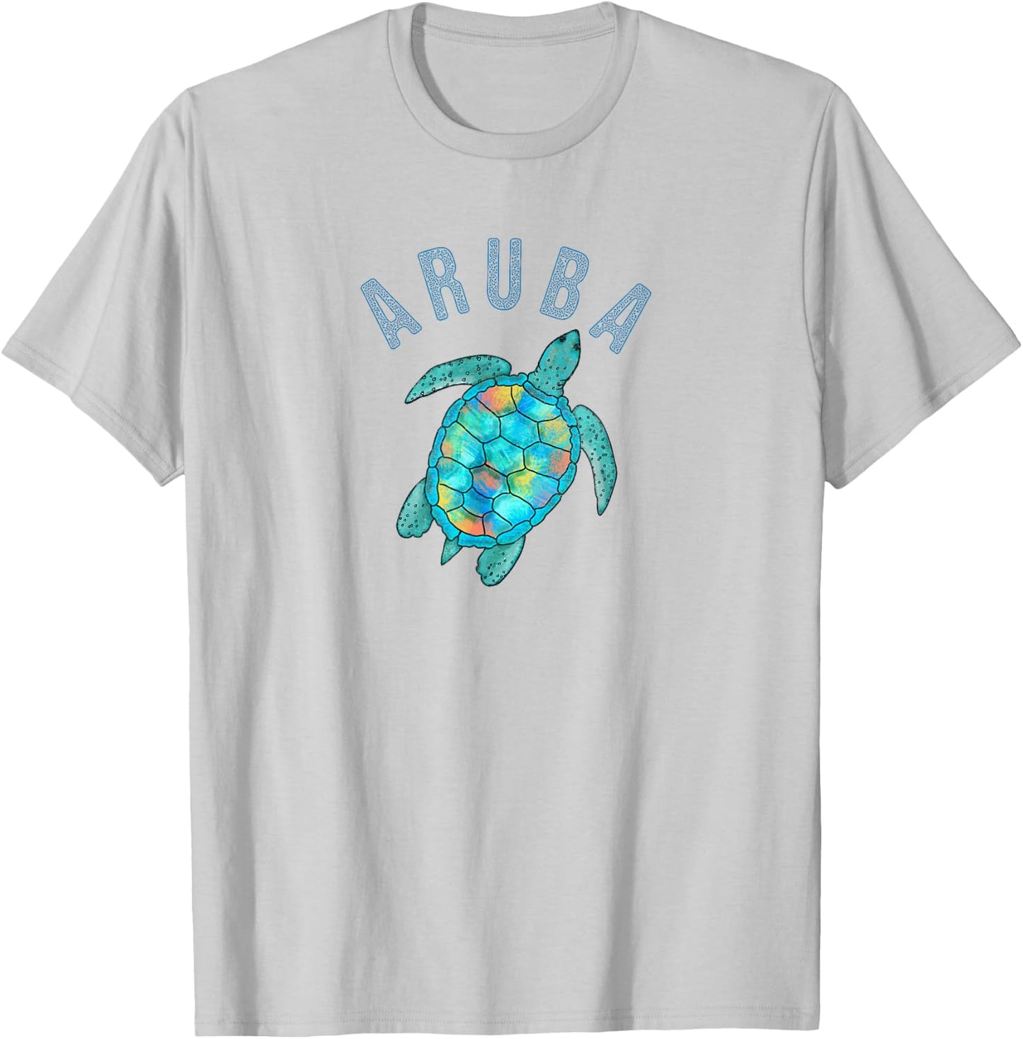 Aruba Beach Design/Sea Turtle Illustration Gift T-Shirt - T-Shirt | Ash