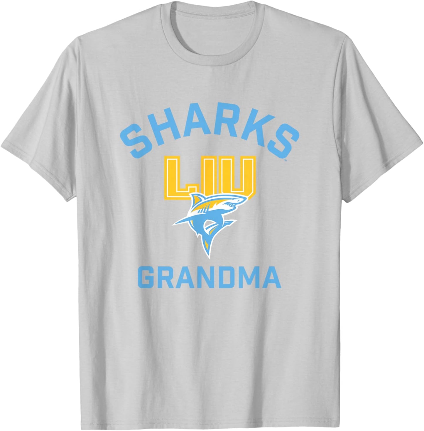 Long Island University LIU Blackbirds Arched Grandma T-Shirt - T-Shirt | Ash