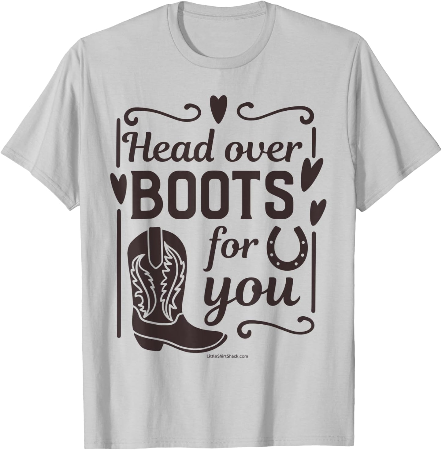 Head over Heels. Boots. Southern. Farmer South Country Funny T-Shirt - T-Shirt | Ash