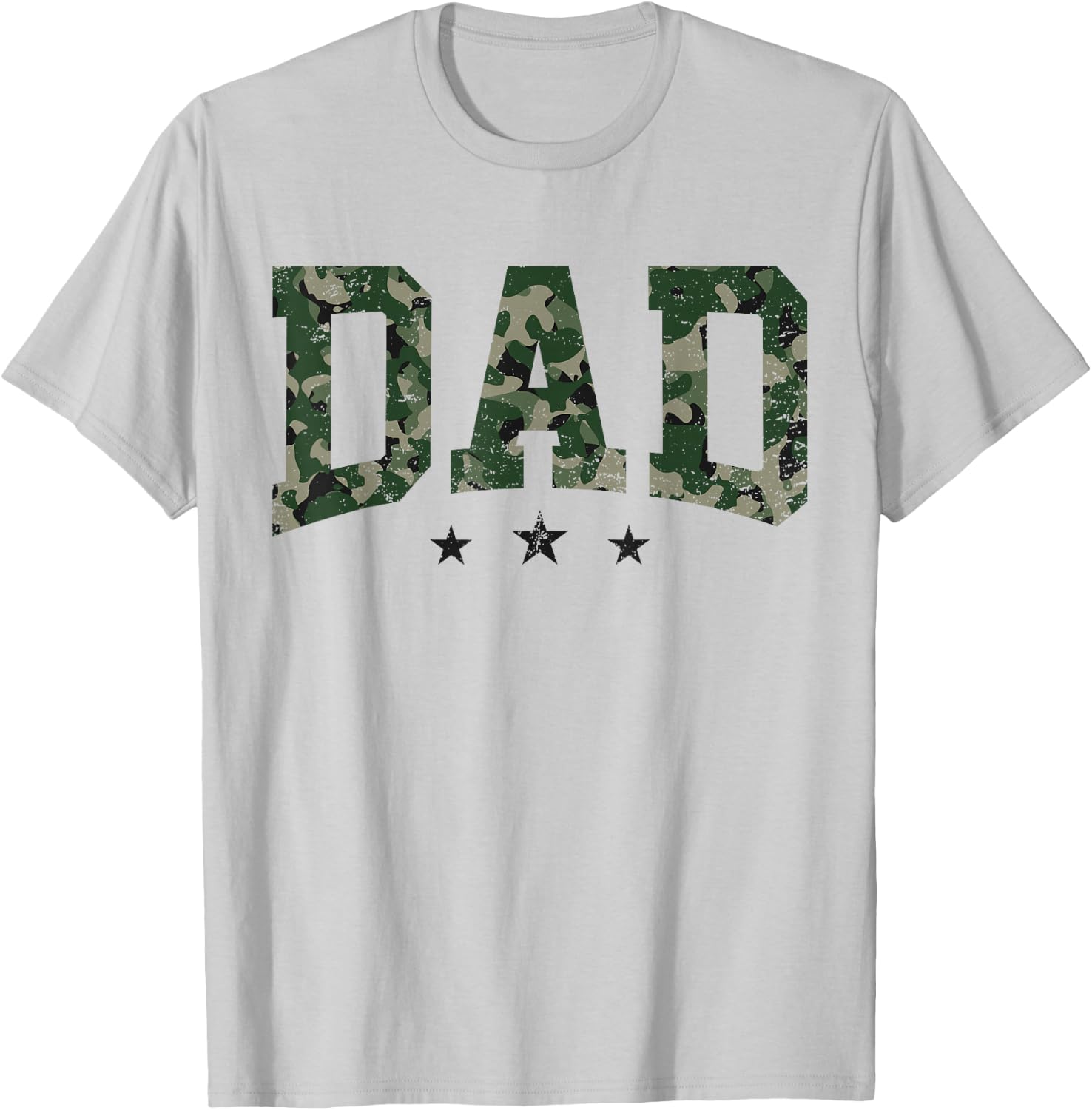 Camo Dad Father's Day Vintage Dad Daddy Camouflage Print T-Shirt - T-Shirt | Ash