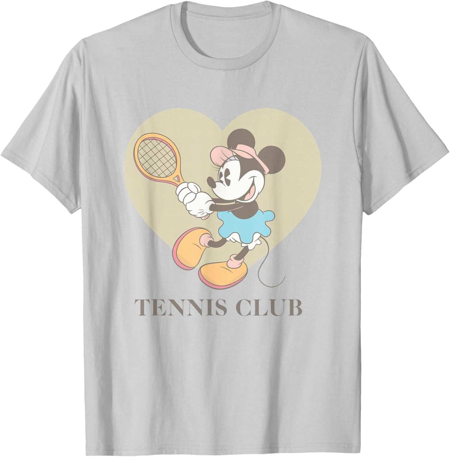 Disney Minnie Mouse Tennis Club Vintage Heart Portrait T-Shirt - T-Shirt | Ash