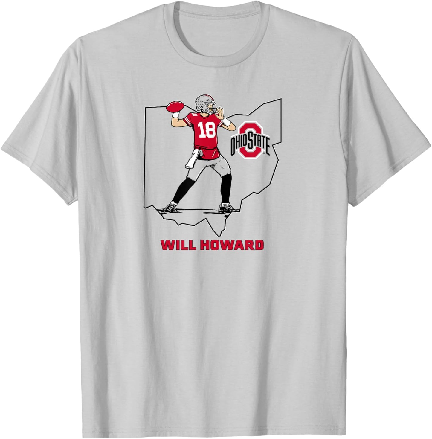 Ohio State Football: Will Howard State Star T-Shirt - T-Shirt | Ash