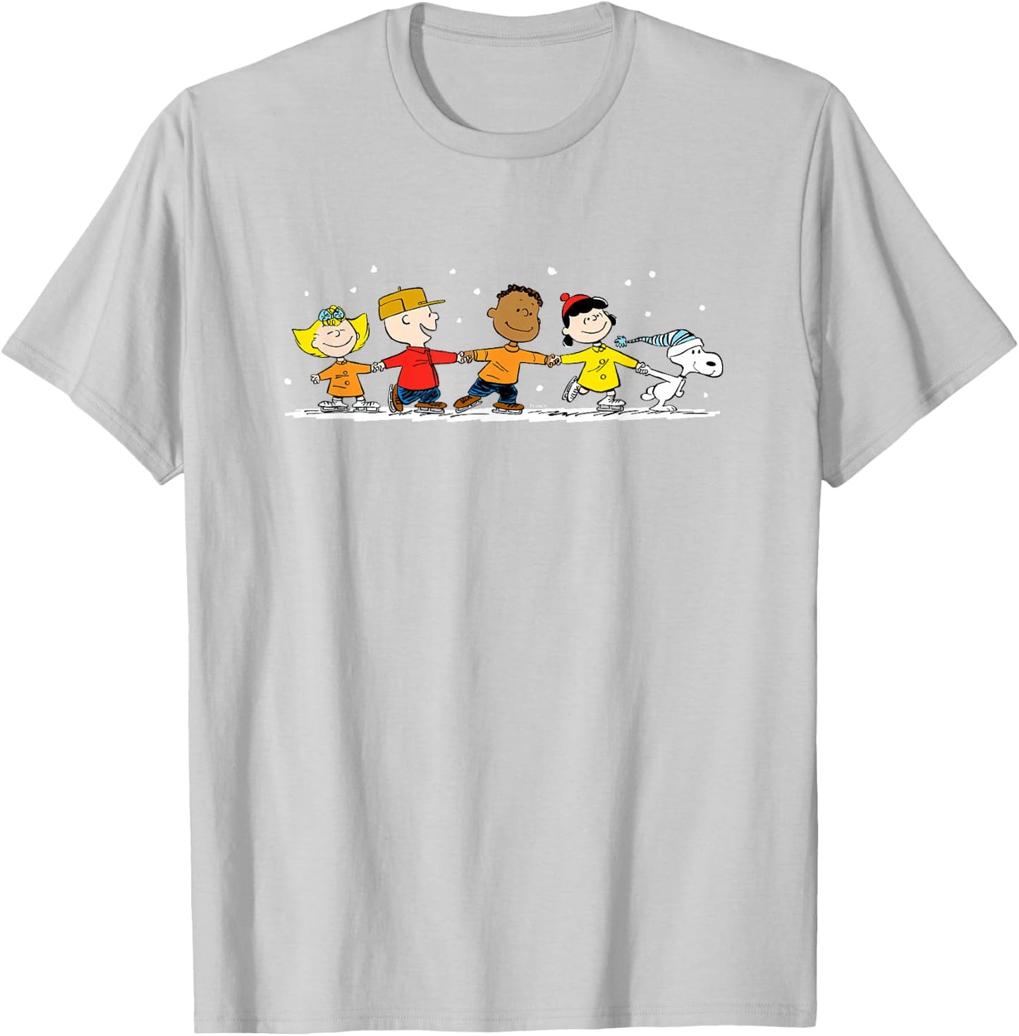 Peanuts - Snoopy Lucy Franklin Charlie Lucy Ice Skating T-Shirt - T-Shirt | Ash