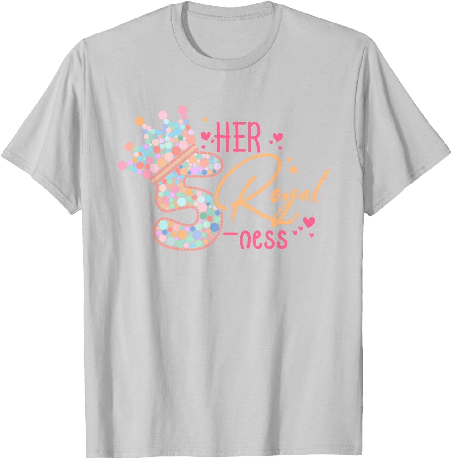 5th Birthday Her Royal Five-ness 5 Years Old Toddler T-Shirt - T-Shirt | Ash