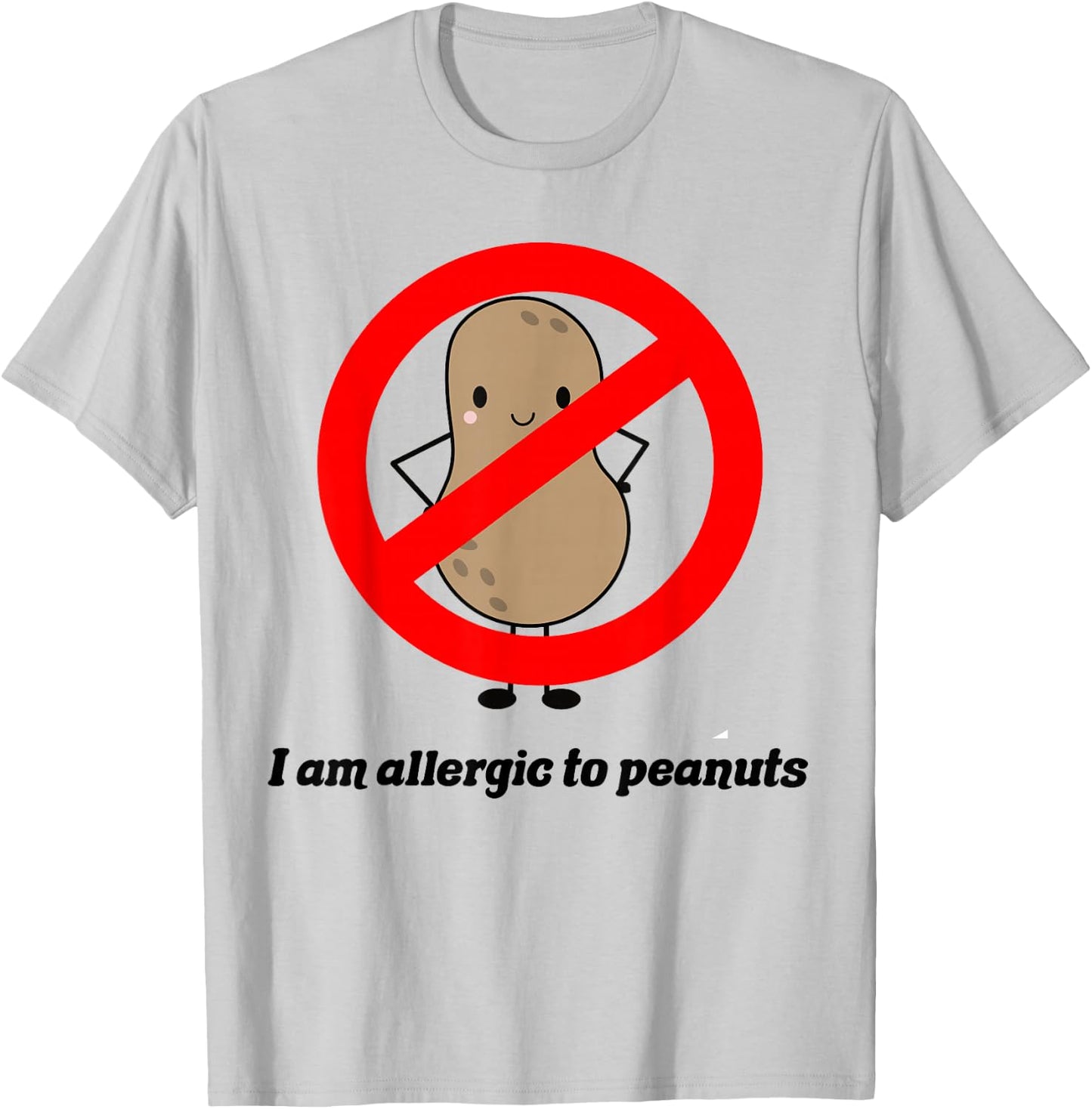 Cute Peanut Allergy Shirt for Kids No Peanuts T-Shirt - T-Shirt | Ash