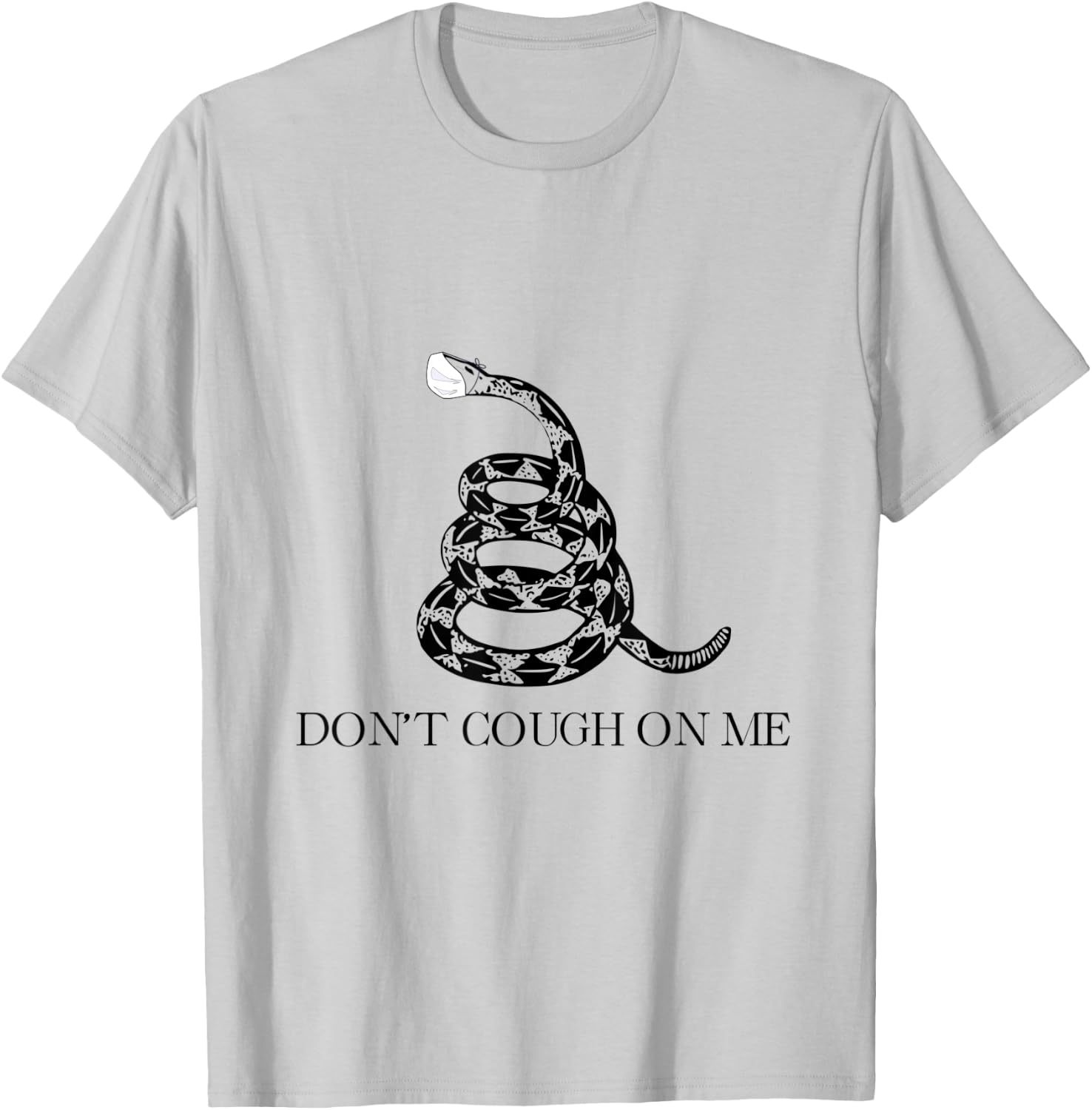 Gadsden Flag Facemask Snake Don't Cough on Me T-Shirt - T-Shirt | Ash