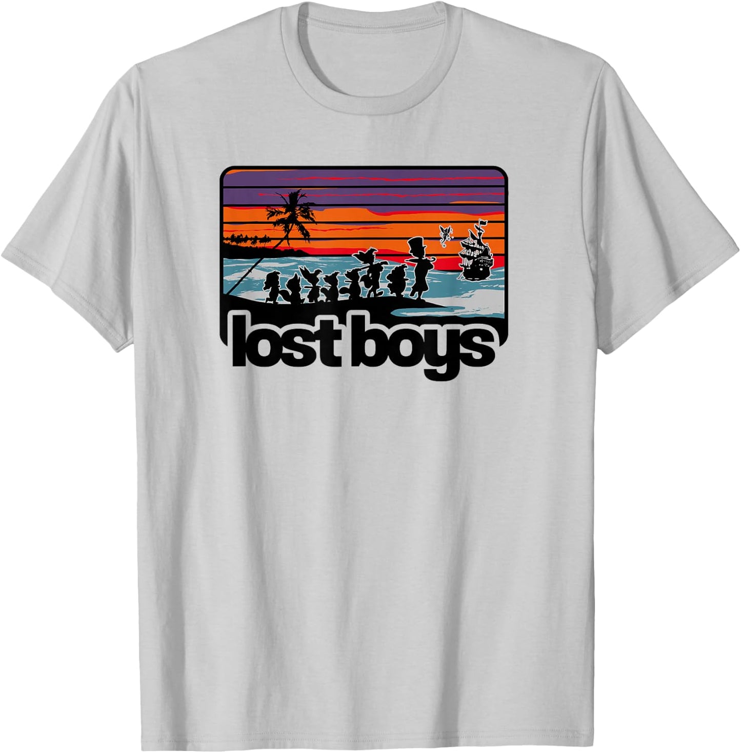 Disney Peter Pan Group Shot Lost Boys Color Stripes T-Shirt - T-Shirt | Ash