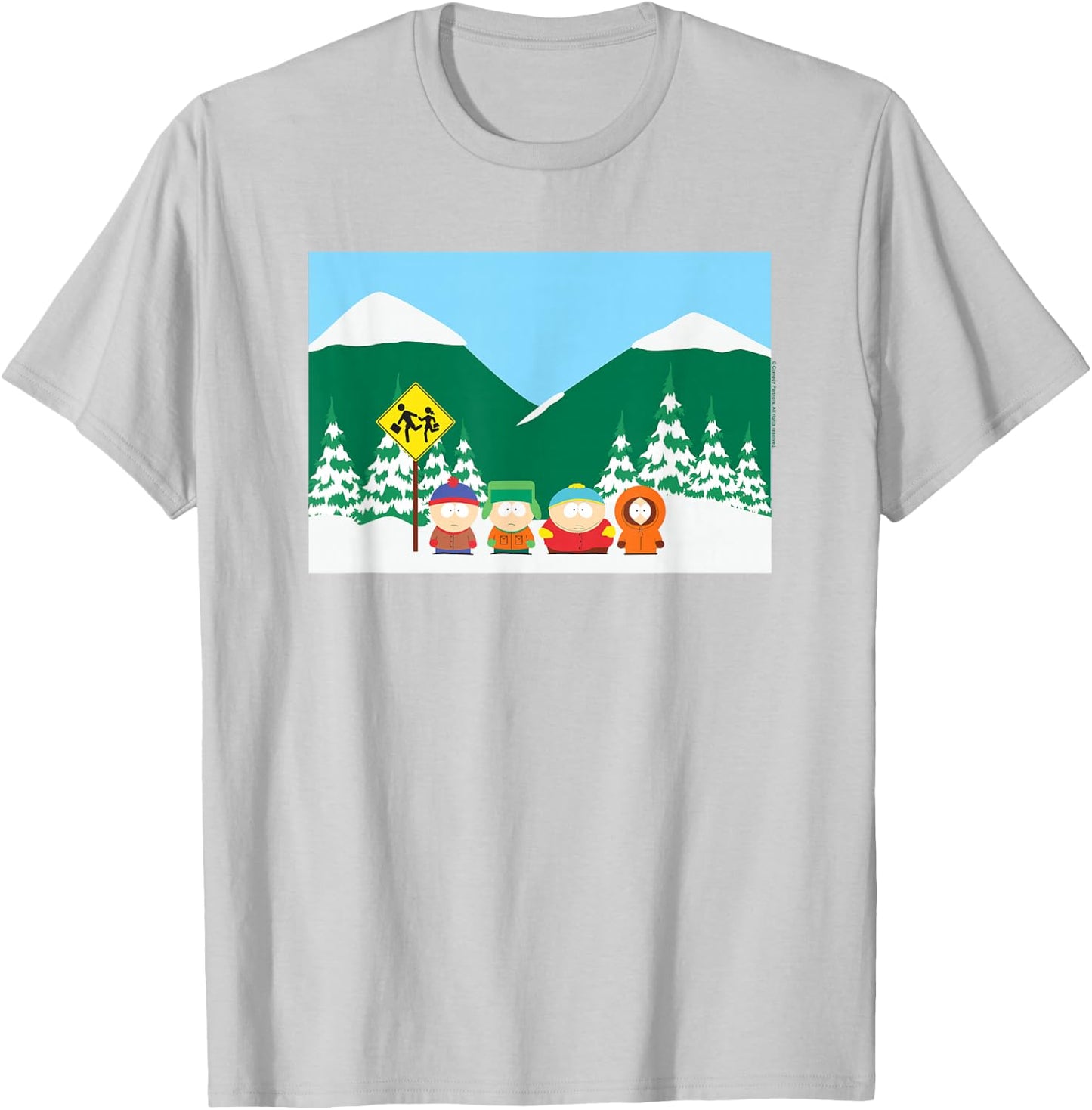 South Park Bus Stop T-Shirt - T-Shirt | Ash