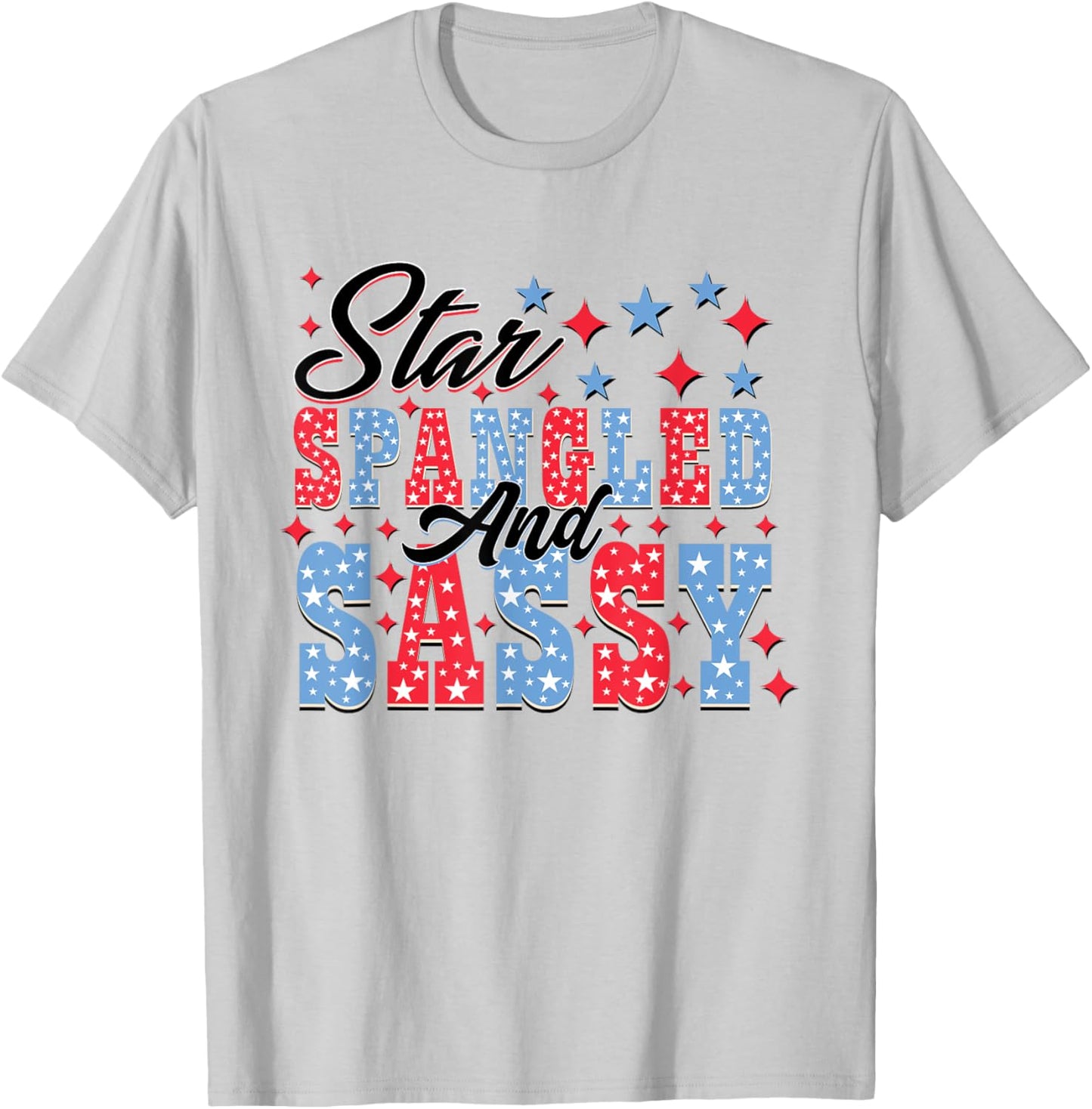 Star Spangled & Sassy Retro 4th Of July Independence Day Women Kids Men T-Shirt - T-Shirt | Ash