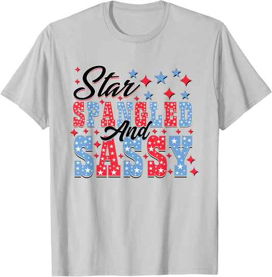 Star Spangled & Sassy Retro 4th Of July Independence Day Women Kids Men T-Shirt - T-Shirt | Ash
