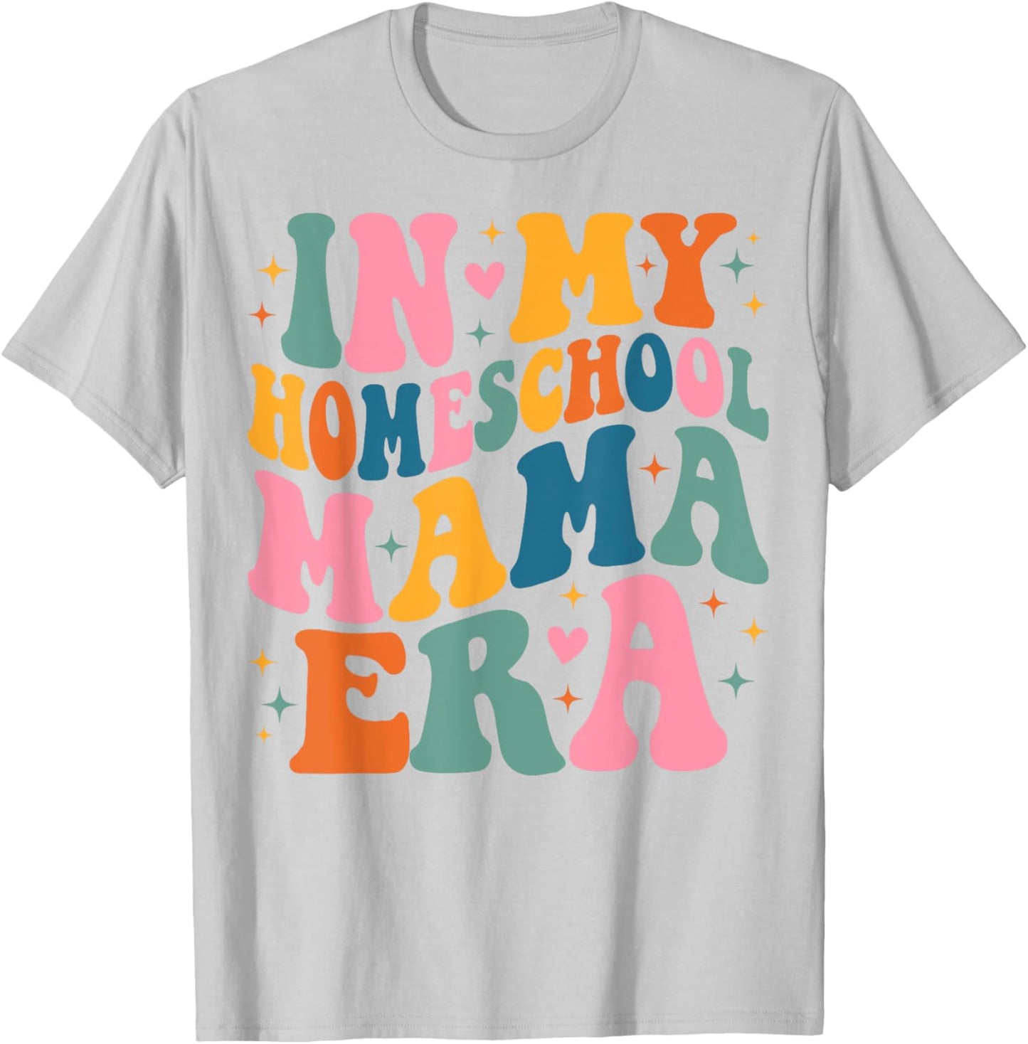 In My Homeschool Mama Era Groovy Back to School Mom T-Shirt - T-Shirt | Ash