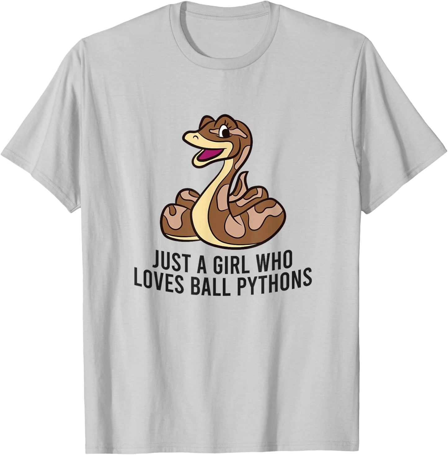 Just a Girl Who Loves Ball Python Snakes T-Shirt - T-Shirt | Ash