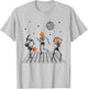 Skeletons with Pumpkin Heads Dancing & disco ball Halloween T-Shirt - T-Shirt | Ash