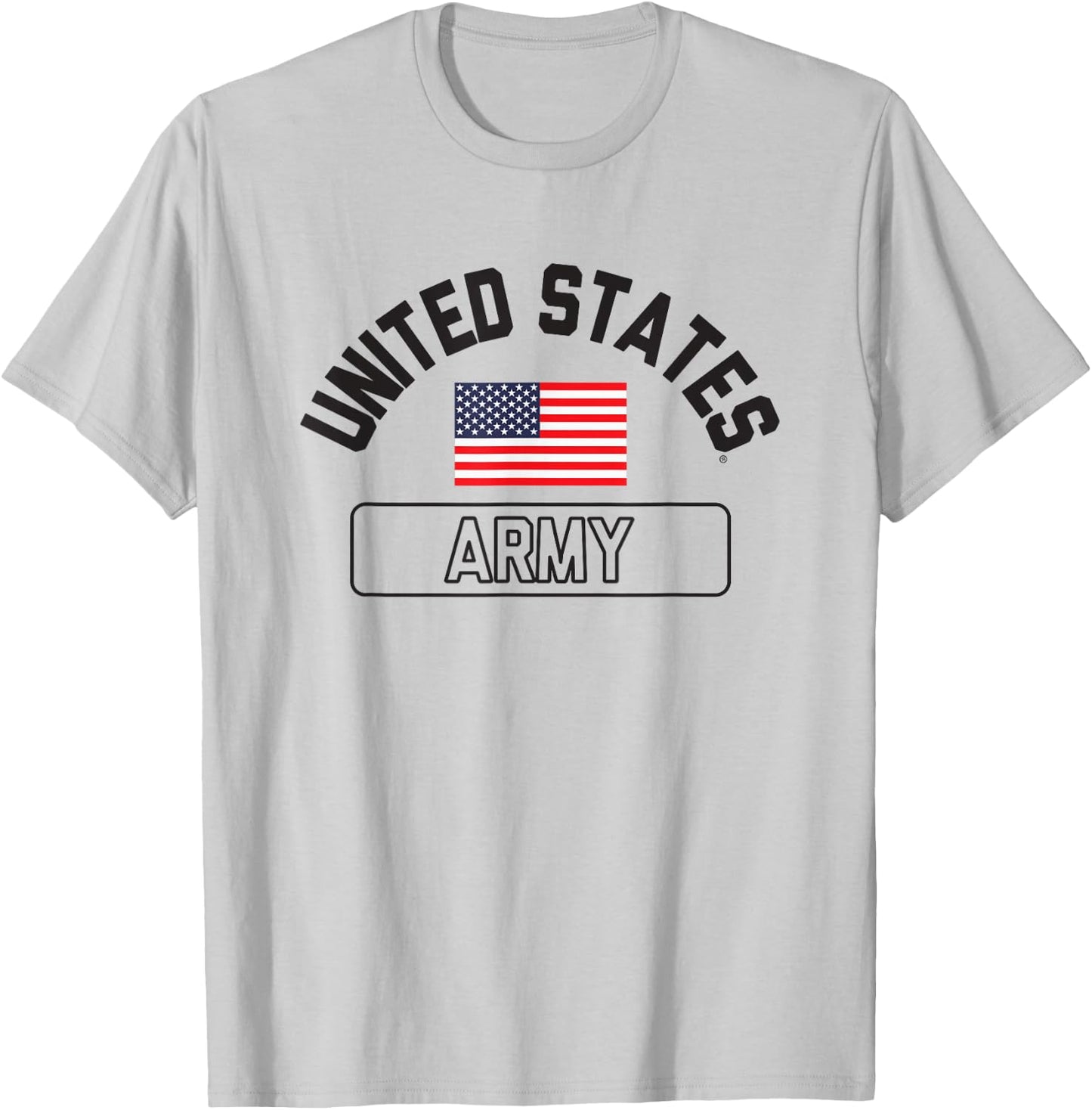 United States Army Military Flag White Officially Licensed T-Shirt - T-Shirt | Ash