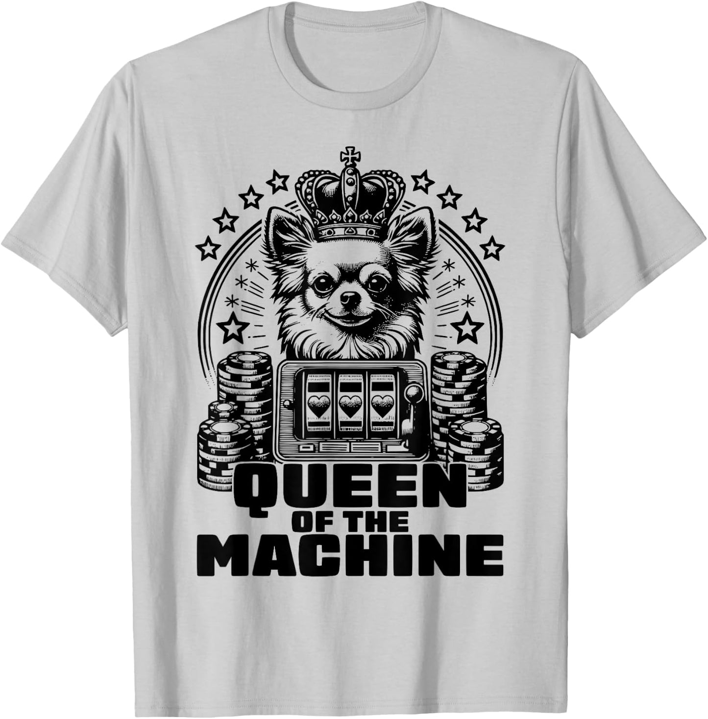Queen Of The Slot Machine Casino Gambling Lover T-Shirt - T-Shirt | Ash
