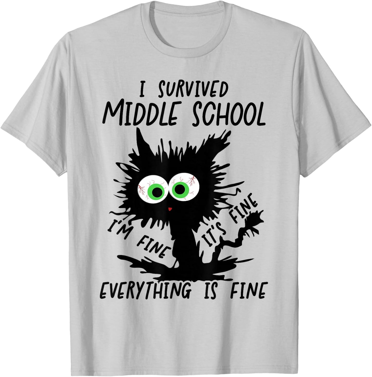 Funny I Survived Middle School Grad 2026 T-Shirt - T-Shirt | Ash