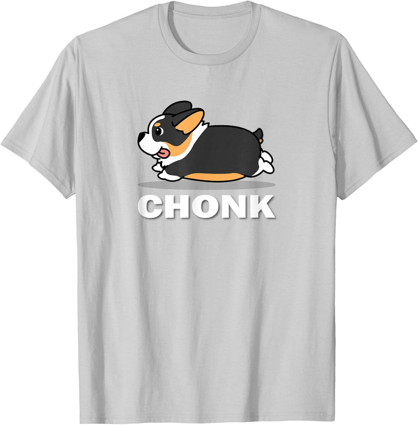 Funny Kids Kawaii Fat Chonk Black Tricolor Corgi Dog Lover T-Shirt - T-Shirt | Ash
