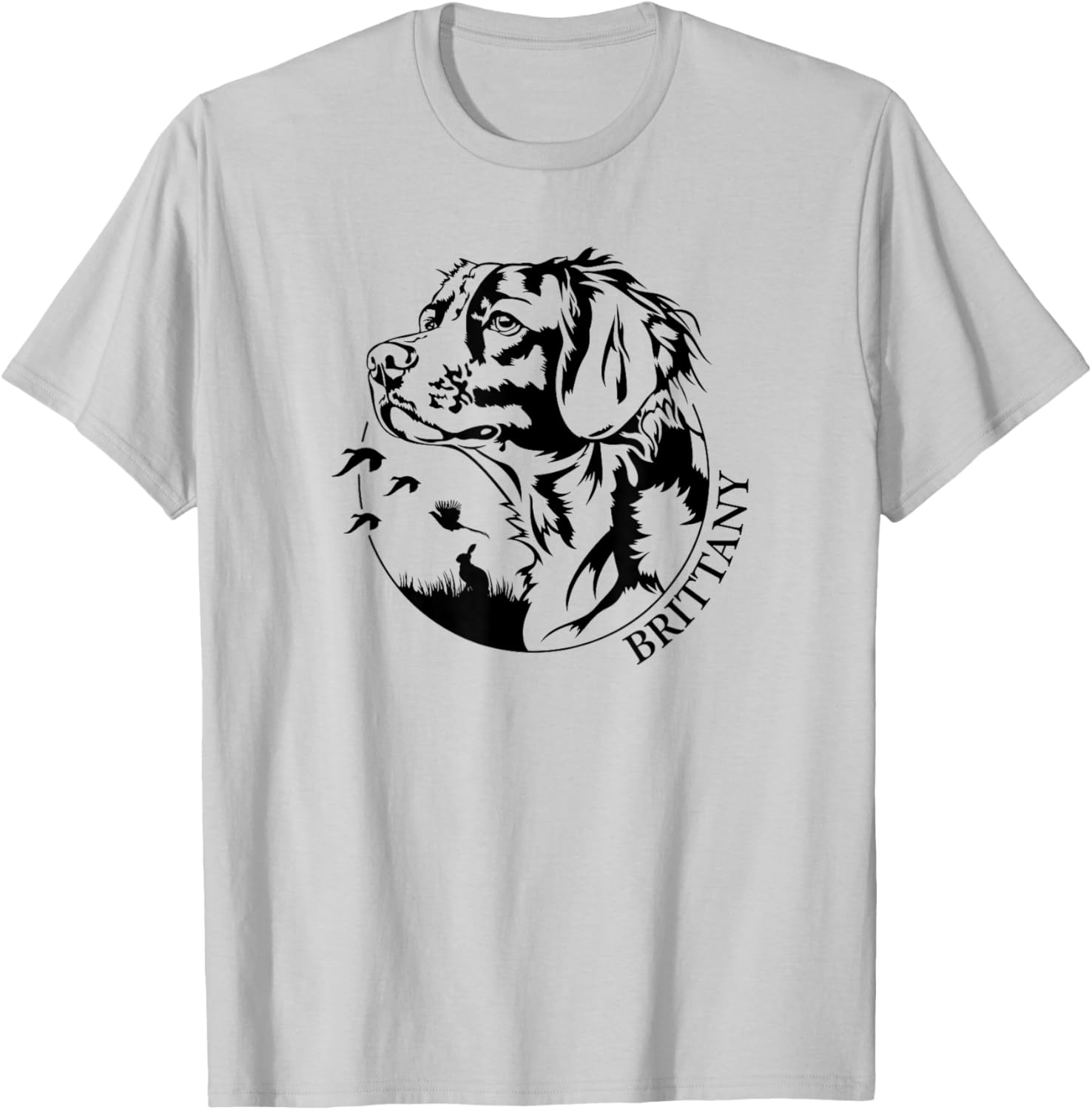 Proud Brittany hunting dog Brittany Spaniel portrait T-Shirt - T-Shirt | Ash