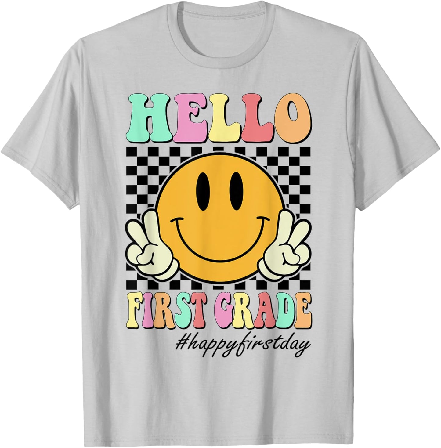 Hello First Grade Back To School 1st Grade Teachers Students T-Shirt - T-Shirt | Ash