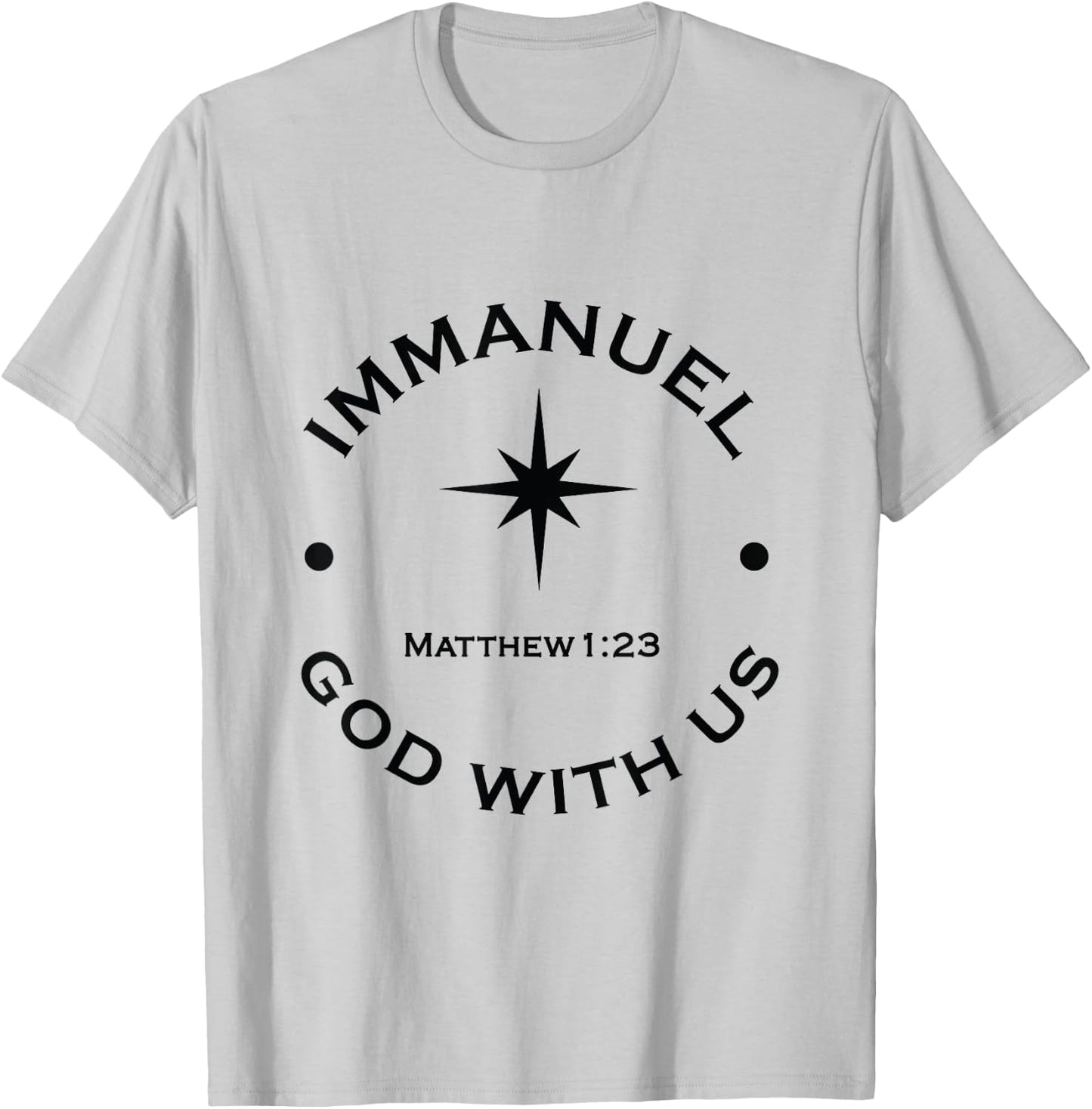 Immanuel God With Us Christmas T-Shirt - T-Shirt | Ash