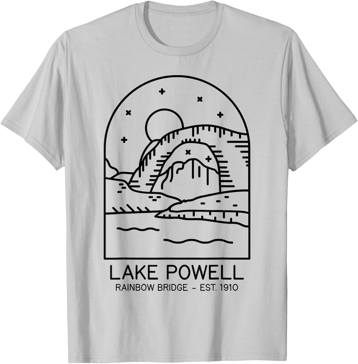 Lake Powell Reservoir 1963 Rainbow Bridge 1910 Utah Arizona T-Shirt - T-Shirt | Ash