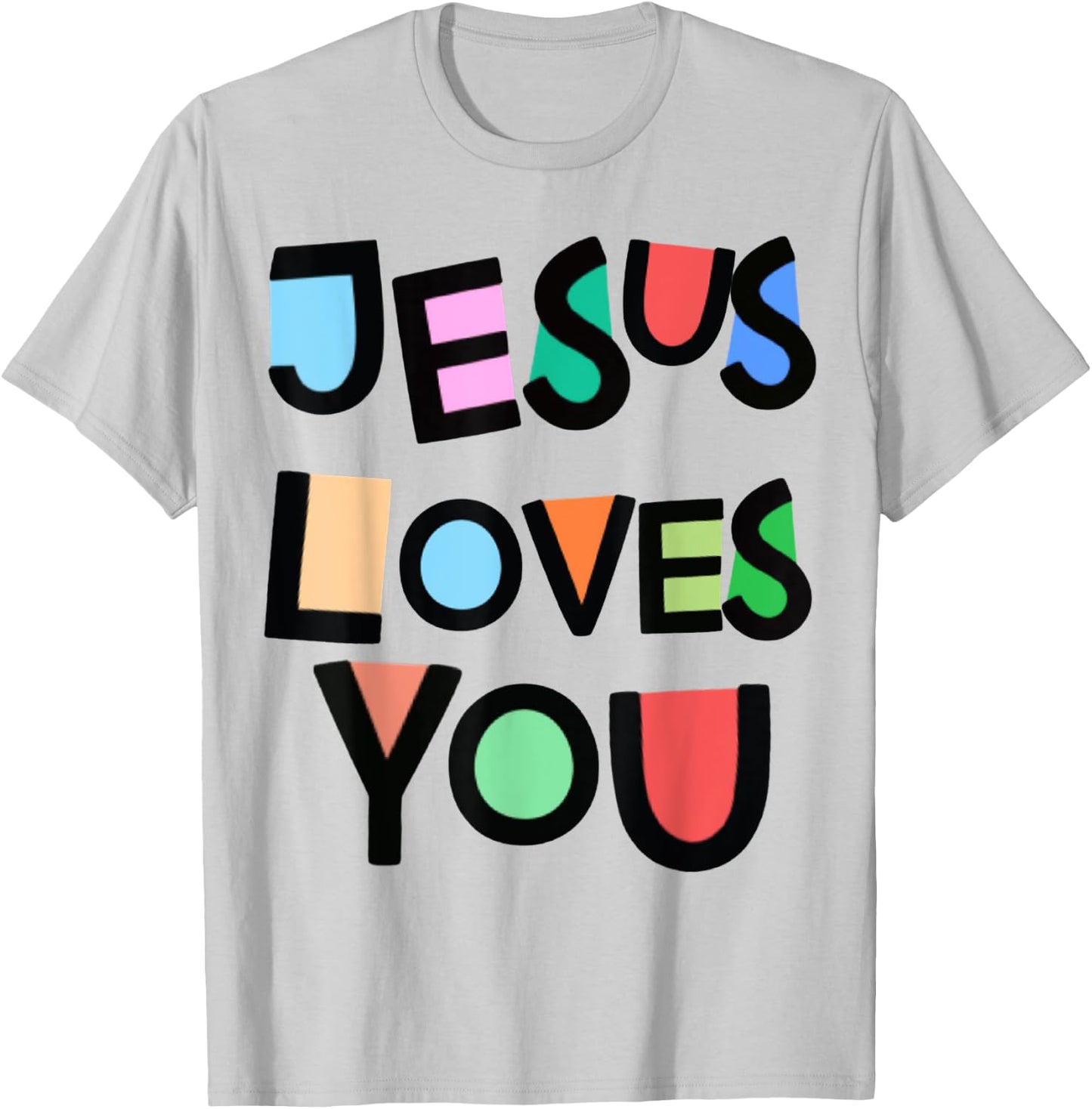 Jesus Loves You Strong Belief Faith Girls Kids Church T-Shirt - T-Shirt | Ash