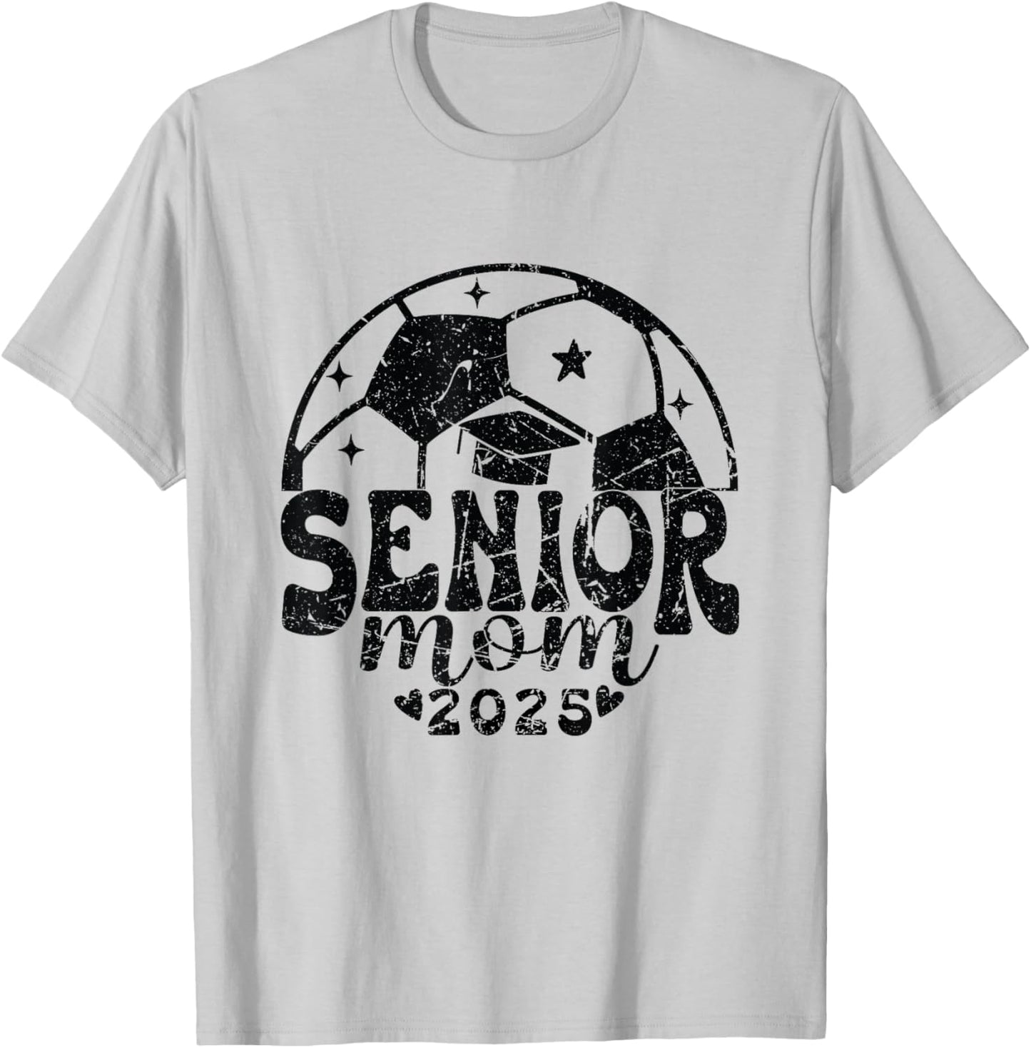 Vintage Soccer Senior Mom Class of 2025 T-Shirt - T-Shirt | Ash