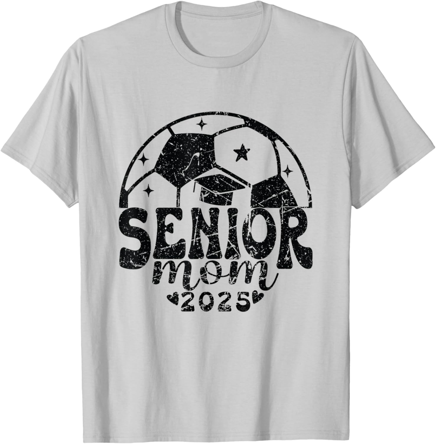 Vintage Soccer Senior Mom Class of 2025 T-Shirt - T-Shirt | Ash