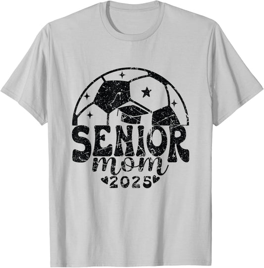 Vintage Soccer Senior Mom Class of 2025 T-Shirt - T-Shirt | Ash