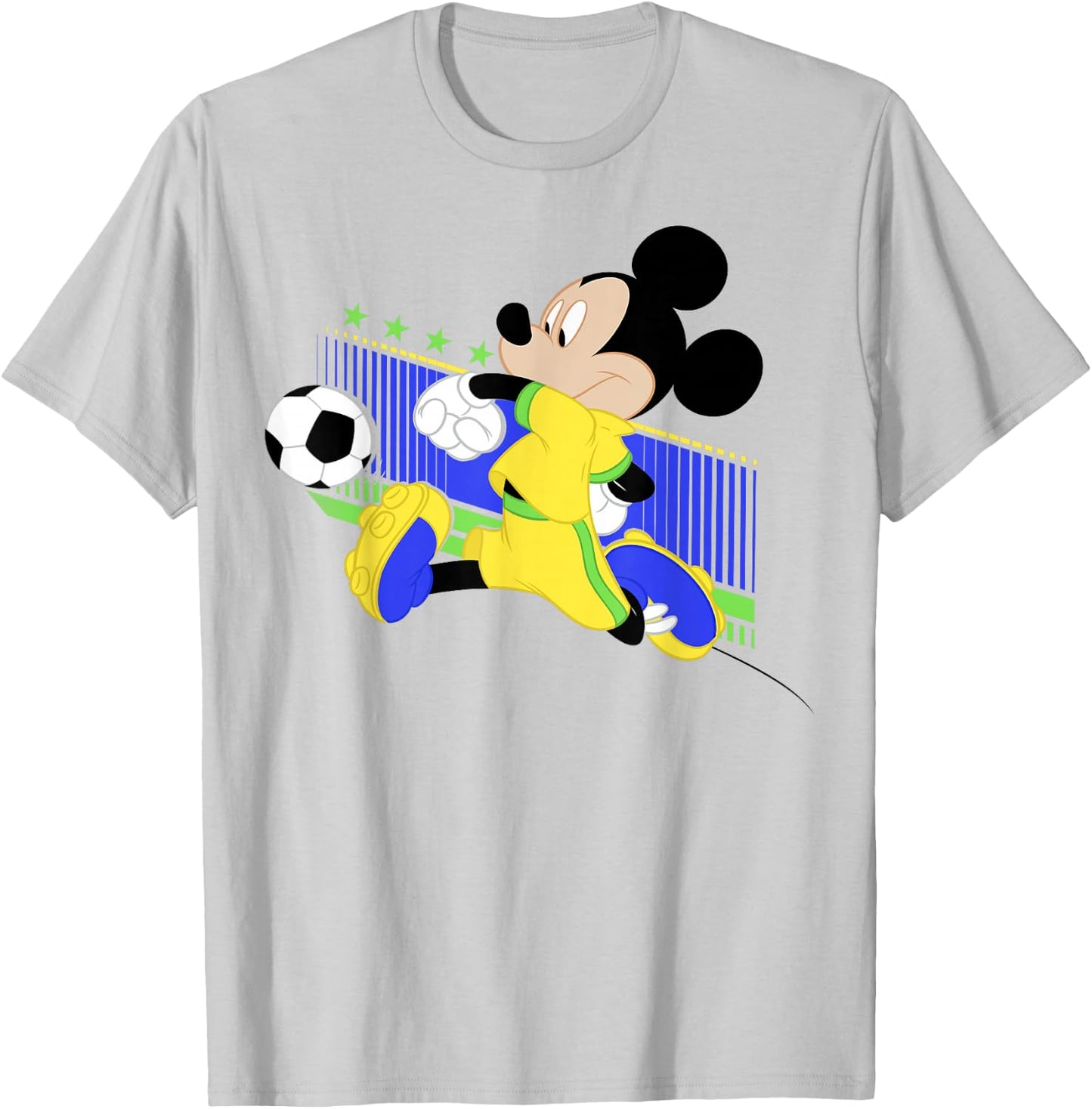 Disney Mickey And Friends Mickey Mouse Brazil Soccer T-Shirt - T-Shirt | Ash