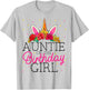 Auntie of the Birthday Girl Aunt Unicorn Birthday T-Shirt - T-Shirt | Ash