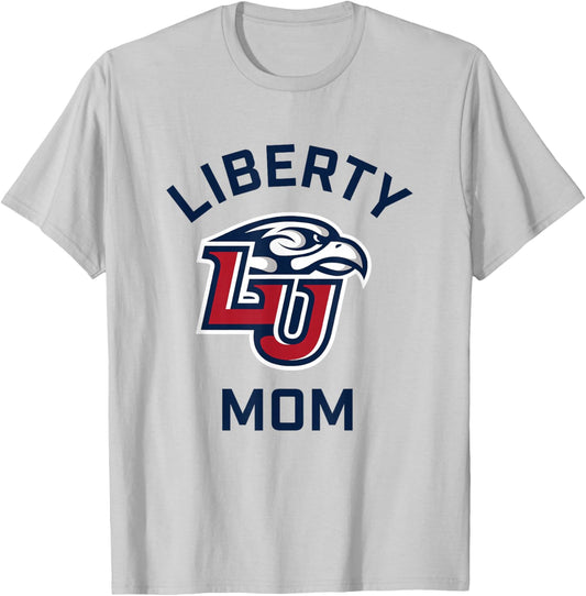 Liberty University Flames Arched Mom T-Shirt - T-Shirt | Ash
