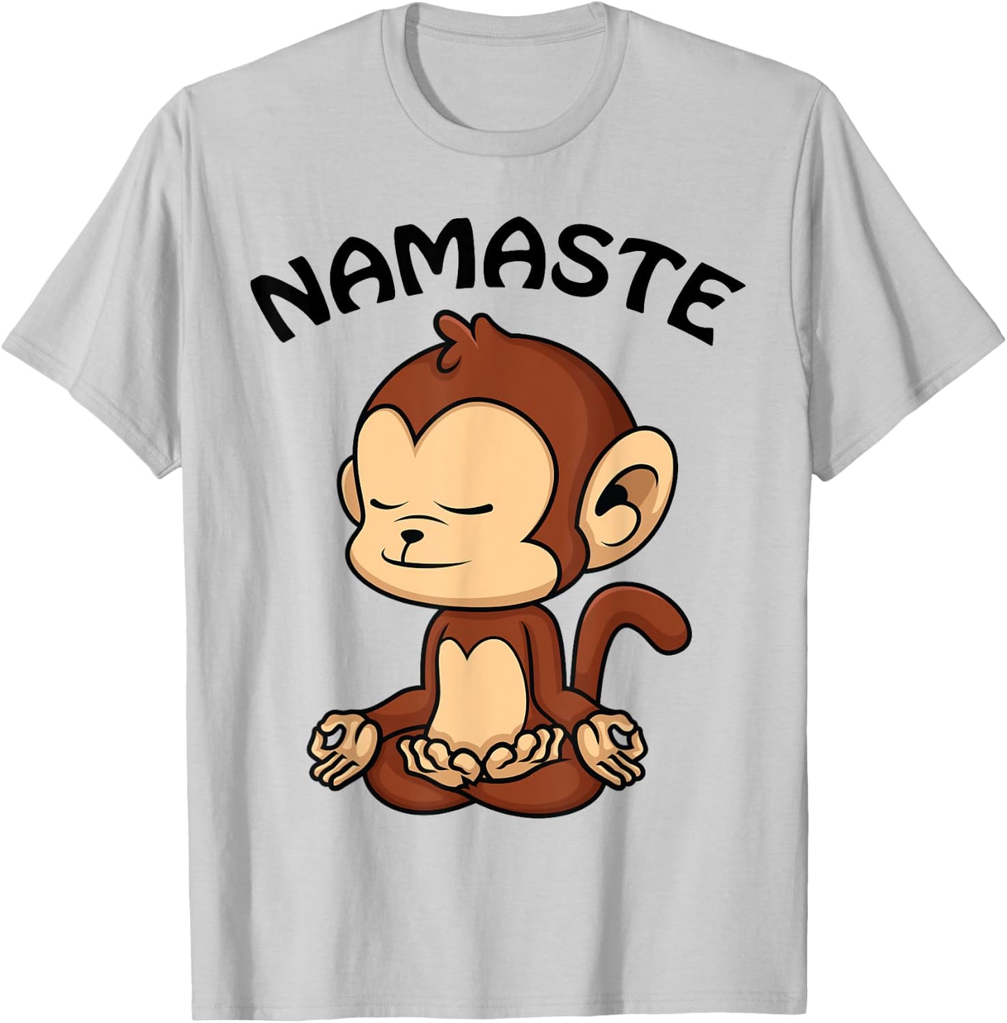 Monkey Yoga Shirt Cute Monkey Lovers Gift Funny Namaste Yoga T-Shirt - T-Shirt | Ash
