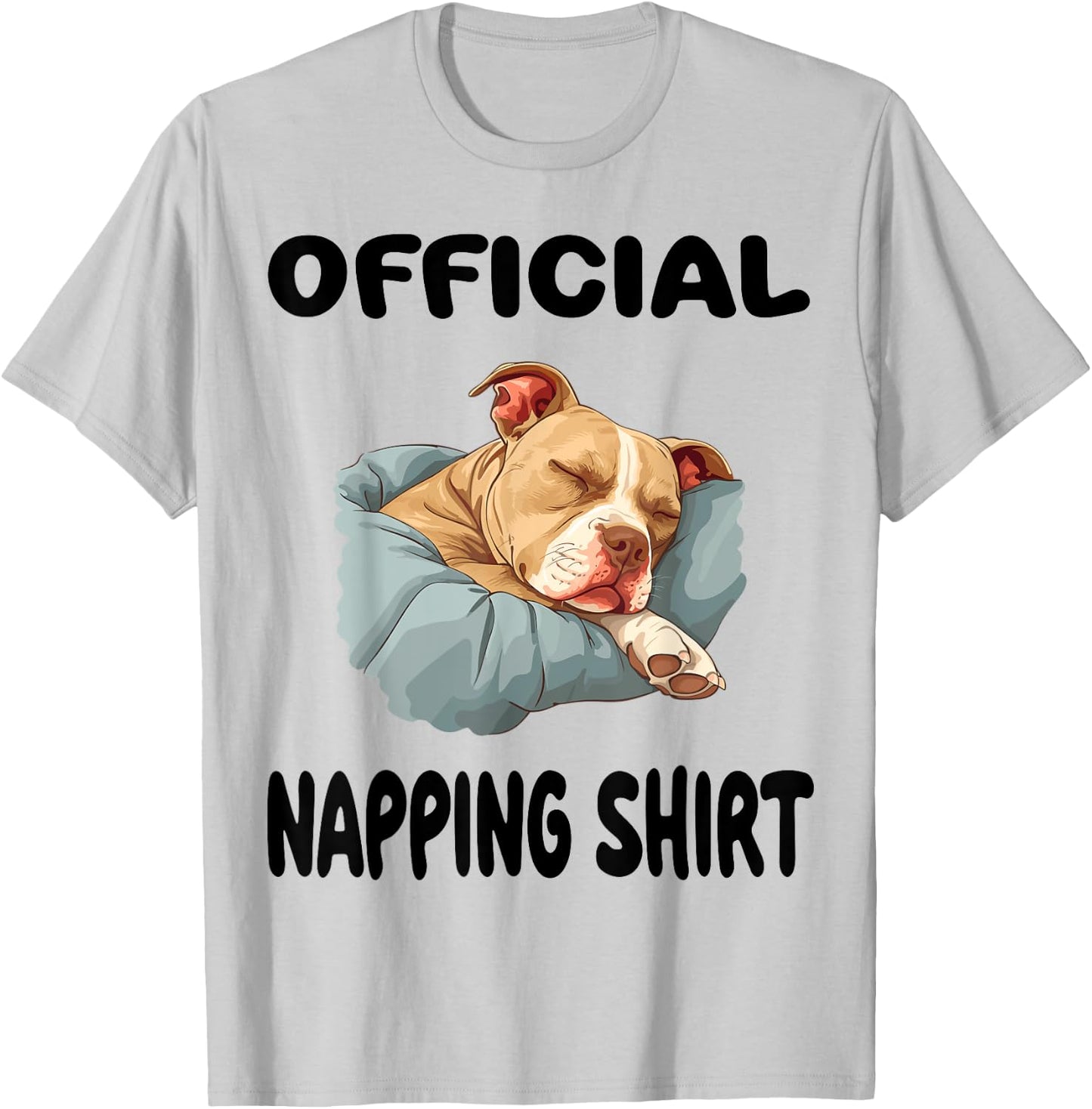 Pittie Pitbull Terrier Dog Pajama Nightgown Official Napping Women Kids T-Shirt - T-Shirt | Ash
