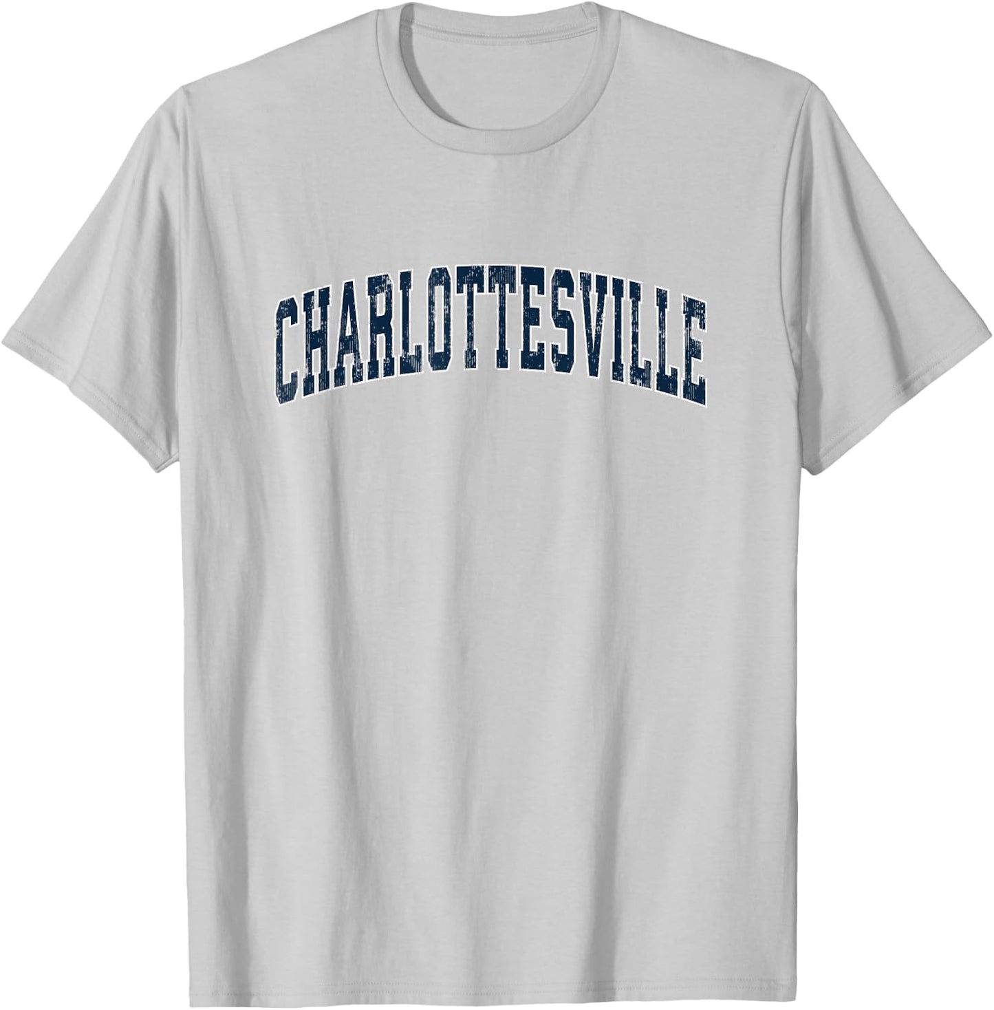 Charlottesville Virginia VA Vintage Sports Design Navy Desig T-Shirt - T-Shirt | Ash