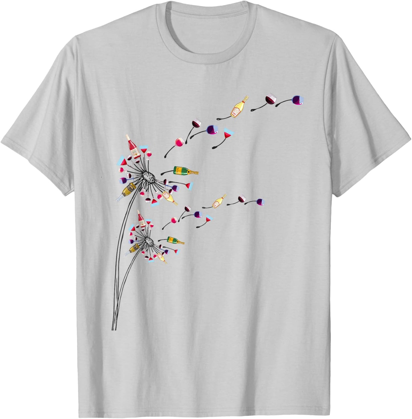 Wine Dandelion Drinking Wine Rosee Wine Lovers Rosee Wine T-Shirt - T-Shirt | Ash