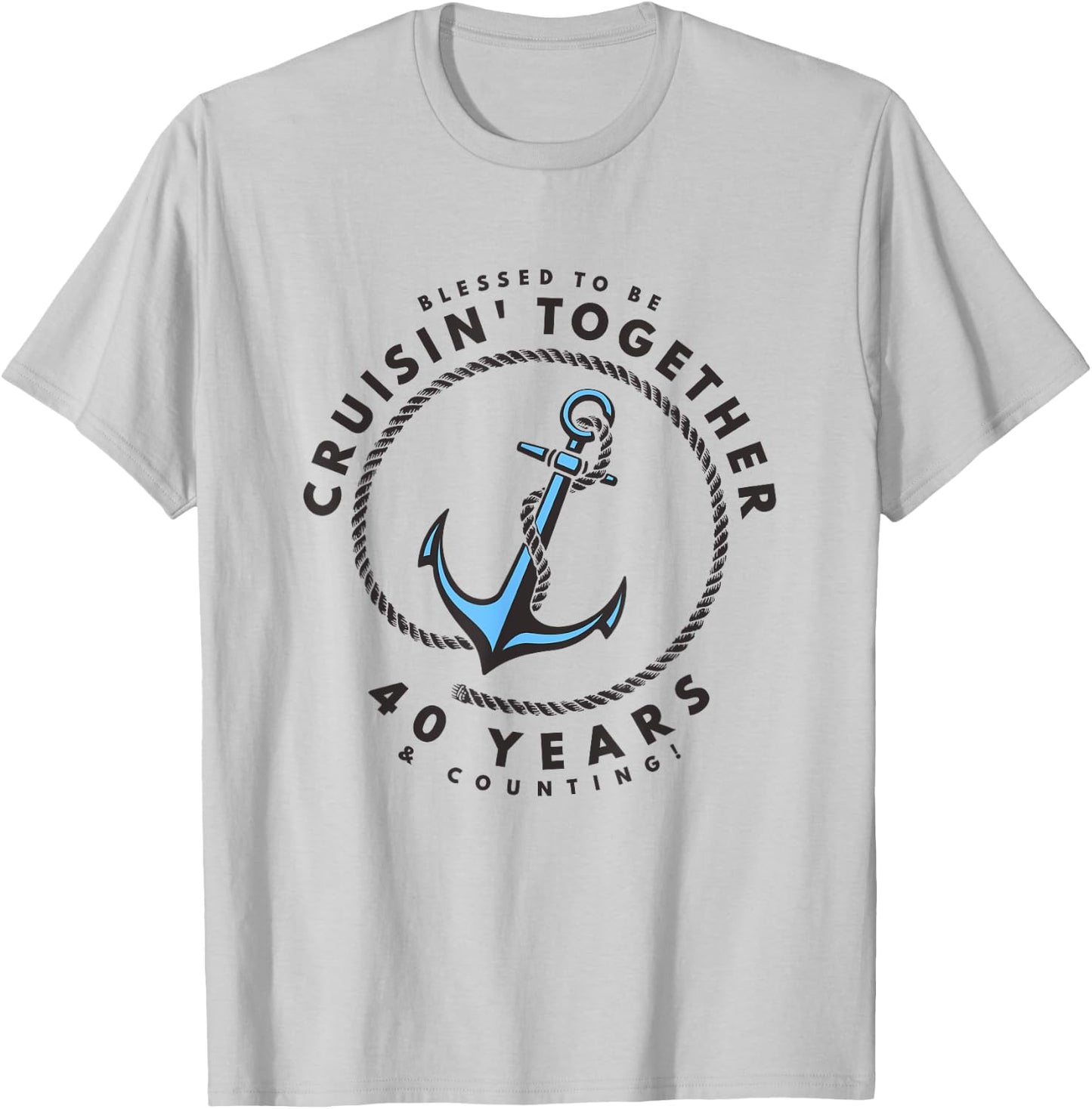Couples Matching 40th Anniversary Cruise - Boat Anchor T-Shirt - T-Shirt | Ash
