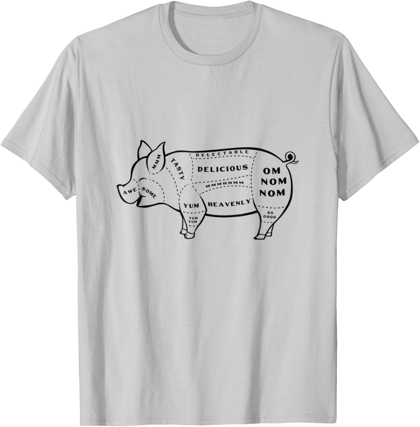 Tasty Pig Cuts T-Shirt - T-Shirt | Ash