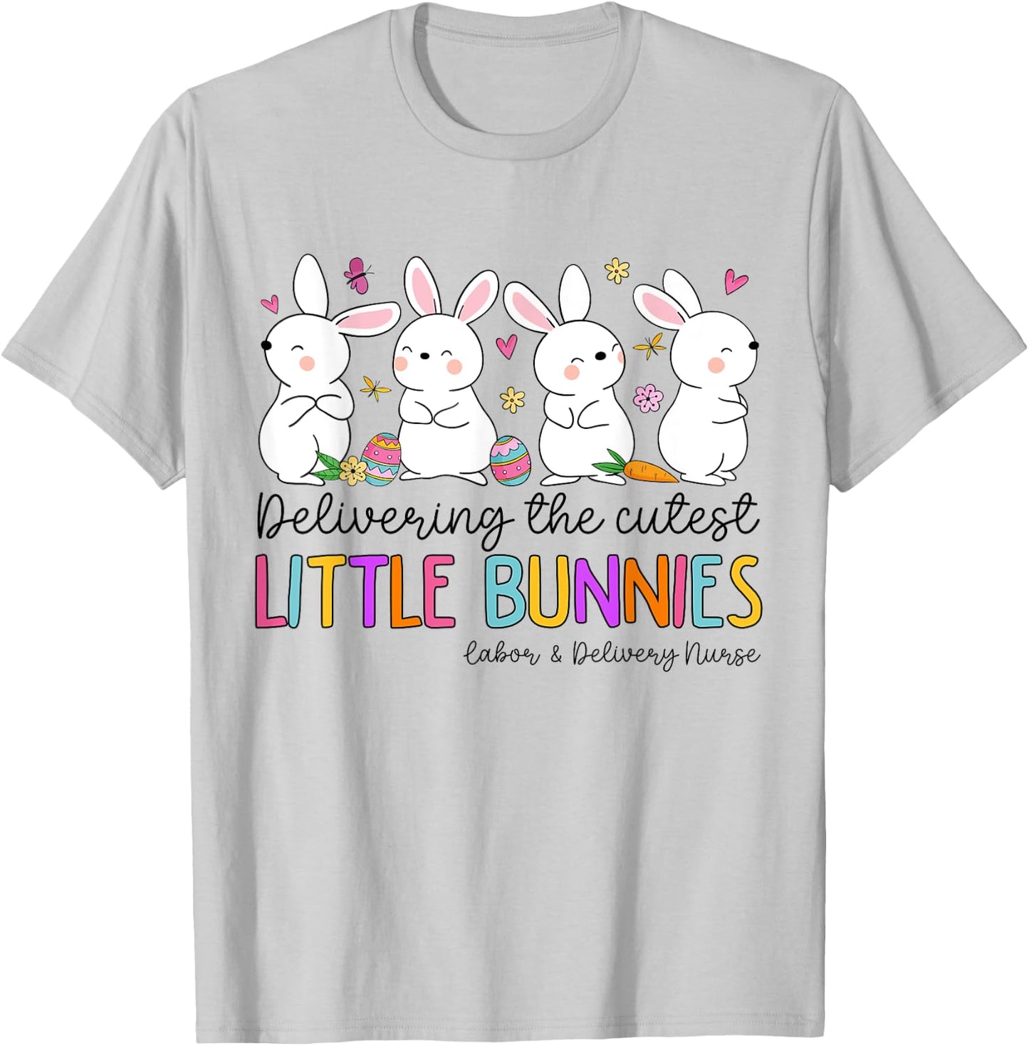 Mother Baby Nurse Snuggle Bunny Delivery Easter L&D Nurse T-Shirt - T-Shirt | Ash