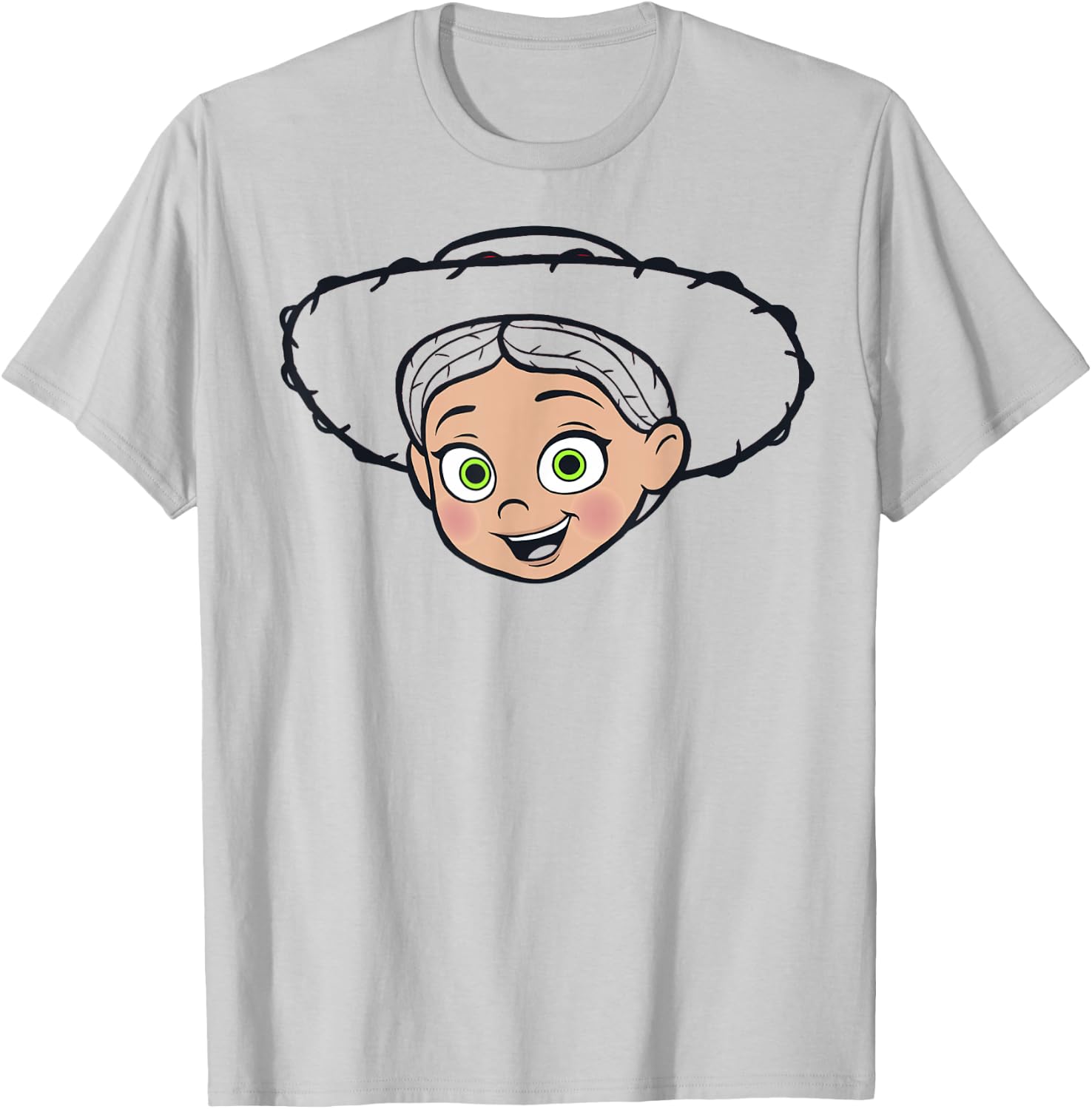Disney Pixar Toy Story Jessie Big Face Hat Outline T-Shirt - T-Shirt | Ash